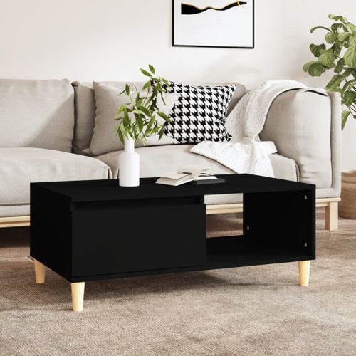 Table basse Noir 90x50x36,5 cm Bois d'ingénierie - Photo n°2; ?>