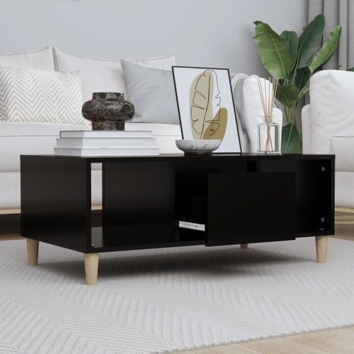 Table basse Noir 90x50x36,5 cm Bois d'ingénierie - Photo n°2; ?>