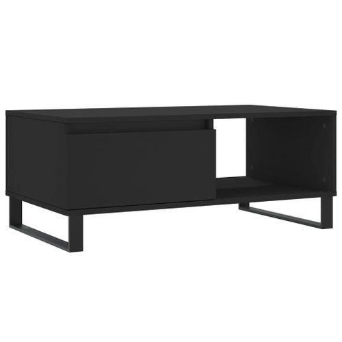 Table basse Noir 90x50x36,5 cm Bois d'ingénierie - Photo n°2; ?>