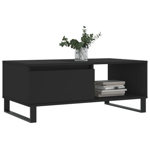 Table basse Noir 90x50x36,5 cm Bois d'ingénierie - Photo n°3; ?>