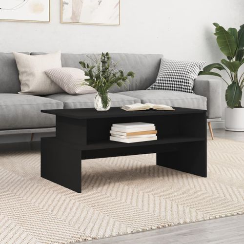 Table basse noir 90x55x42,5 cm bois d'ingénierie - Photo n°2; ?>