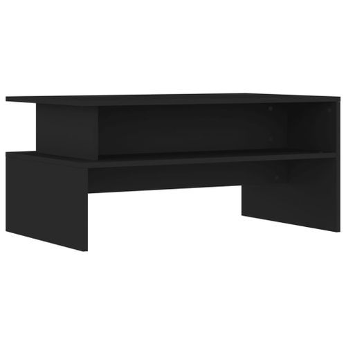 Table basse noir 90x55x42,5 cm bois d'ingénierie - Photo n°2; ?>