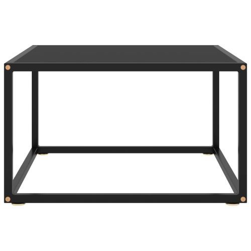 Table basse Noir avec verre noir 60x60x35 cm - Photo n°2; ?>