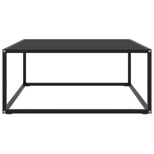 Table basse Noir avec verre noir 80x80x35 cm - Photo n°2; ?>