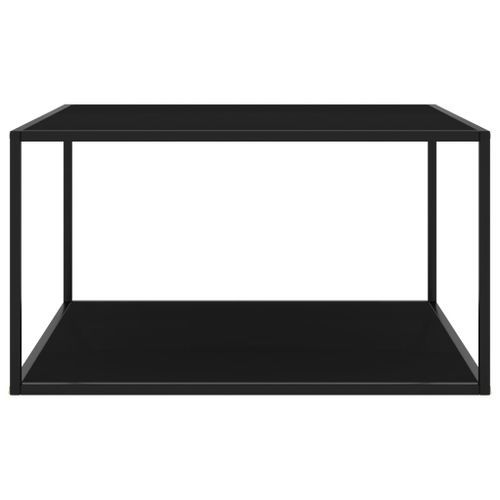 Table basse Noir avec verre noir 90x90x50 cm - Photo n°2; ?>