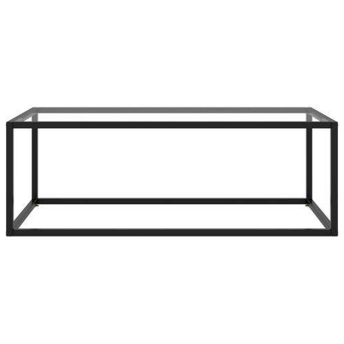 Table basse Noir avec verre trempé 100x50x35 cm - Photo n°2; ?>