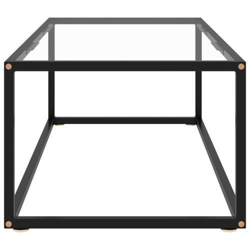 Table basse Noir avec verre trempé 100x50x35 cm - Photo n°3; ?>