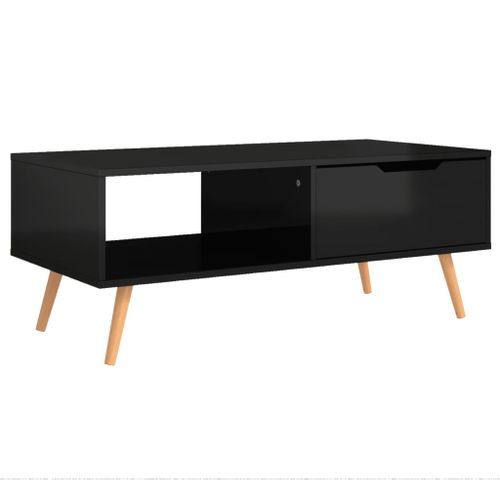 Table basse Noir brillant 100x49,5x43 cm Bois d'ingénierie - Photo n°2; ?>