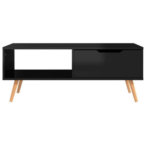 Table basse Noir brillant 100x49,5x43 cm Bois d'ingénierie - Photo n°3; ?>