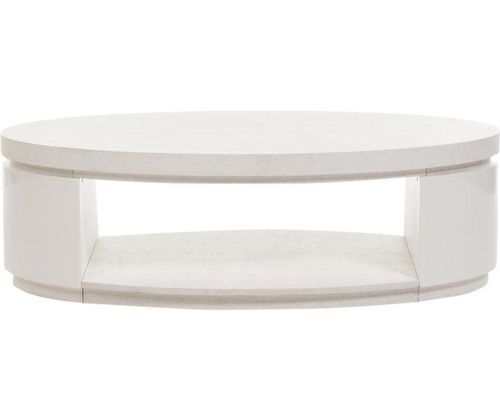 Table basse ovale design blanc laqué Eklips 115 cm - Photo n°2; ?>