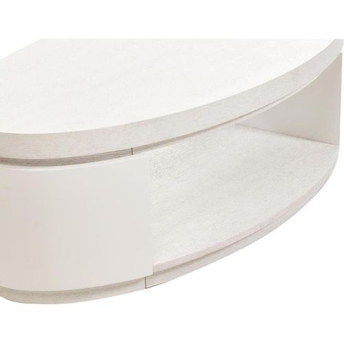 Table basse ovale design blanc laqué Eklips 115 cm - Photo n°3; ?>