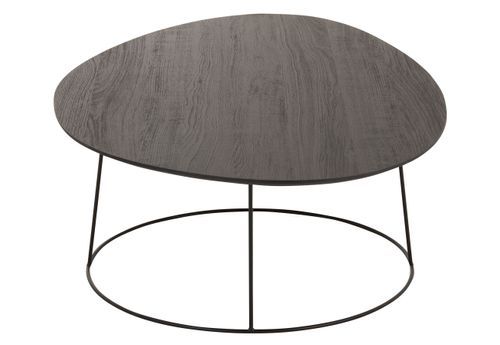 Table basse ovale en bois massif marron foncé Titi L 121 cm - Photo n°3; ?>