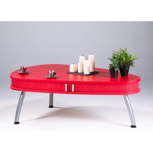 Table basse ovale rouge Scoop - Photo n°2; ?>