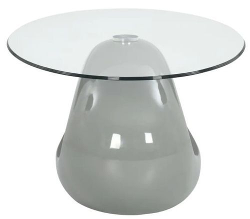 Table basse ovale verre trempé et fibre de verre gris brillant Ben - Photo n°3; ?>