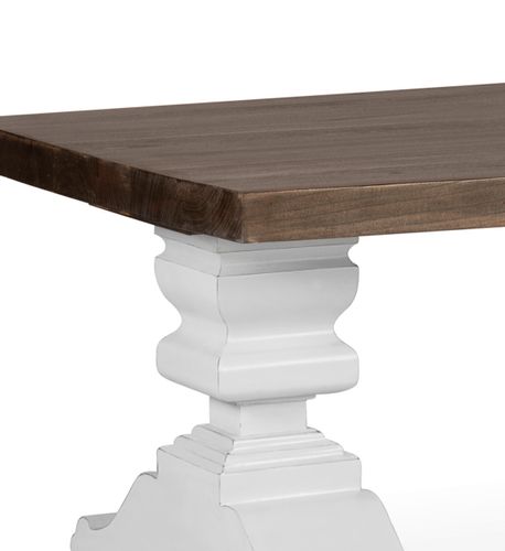 Table basse provençale bois massif de mindi blanc et marron Kirest 130 cm - Photo n°2; ?>