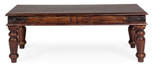 Table basse rectangle en acacia marron foncé Jania L 110 cm - Photo n°2; ?>