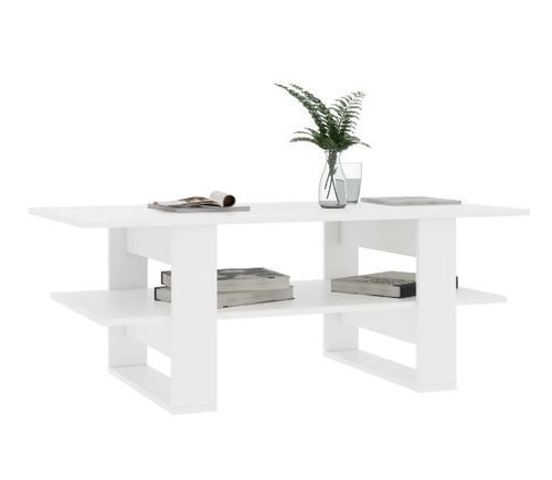 Table basse rectangulaire 2 plateaux bois blanc Tchita - Photo n°3; ?>