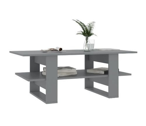 Table basse rectangulaire 2 plateaux bois gris Tchita - Photo n°2; ?>