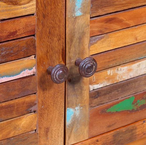 Table basse rectangulaire 2 portes bois massif recyclé Moust - Photo n°2; ?>