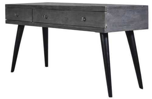 Table basse rectangulaire 3 tiroirs bois gris Naya - Photo n°2; ?>