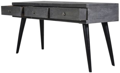 Table basse rectangulaire 3 tiroirs bois gris Naya - Photo n°3; ?>