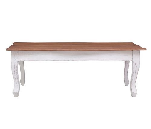 Table basse rectangulaire acajou massif clair et blanc Jeannel - Photo n°2; ?>