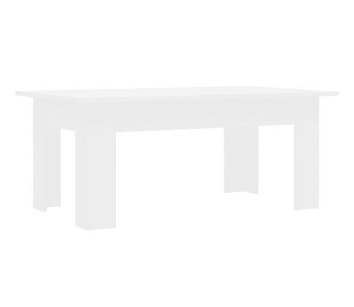 Table basse rectangulaire bois blanc brillant Léonie - Photo n°3; ?>