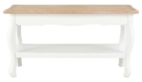 Table basse rectangulaire bois blanc et pin massif clair Pamela - Photo n°2; ?>