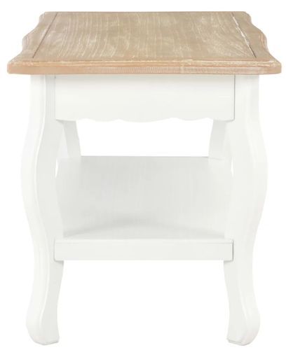 Table basse rectangulaire bois blanc et pin massif clair Pamela - Photo n°3; ?>