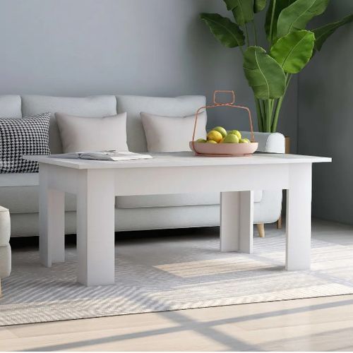 Table basse rectangulaire bois blanc Léonie - Photo n°2; ?>