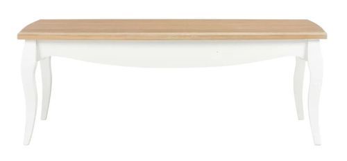 Table basse rectangulaire bois clair et pin massif blanc Bart - Photo n°2; ?>