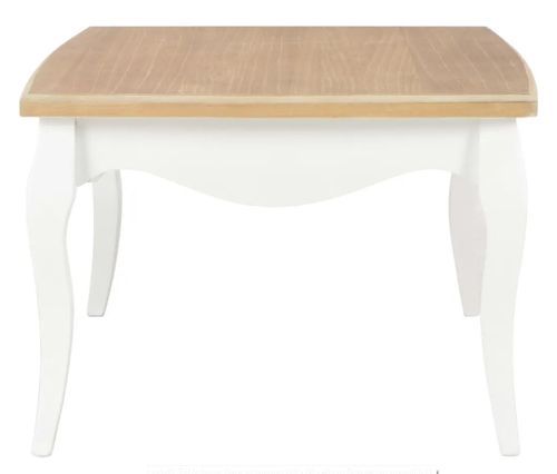 Table basse rectangulaire bois clair et pin massif blanc Bart - Photo n°3; ?>