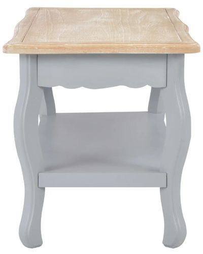 Table basse rectangulaire bois gris et pin massif clair Pamela - Photo n°3; ?>