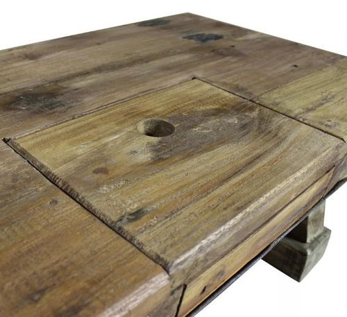 Table basse rectangulaire bois massif recyclé et métal galvanisé Pury - Photo n°2; ?>