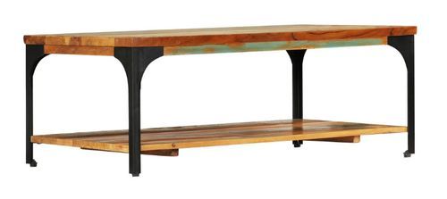 Table basse rectangulaire bois massif recyclé et métal noir Boust - Photo n°3; ?>