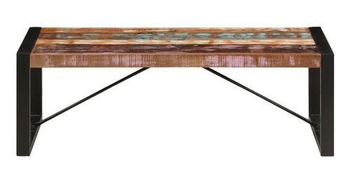 Table basse rectangulaire bois massif recyclé et métal noir Louane - Photo n°2; ?>