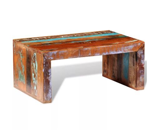 Table basse rectangulaire bois massif recyclé Lau - Photo n°3; ?>