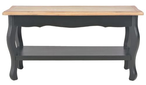 Table basse rectangulaire bois noir et pin massif clair Pamela - Photo n°2; ?>
