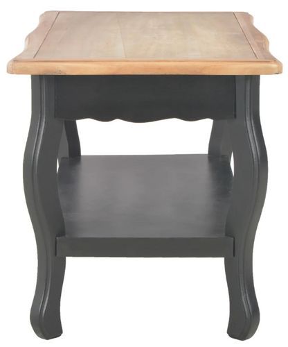 Table basse rectangulaire bois noir et pin massif clair Pamela - Photo n°3; ?>