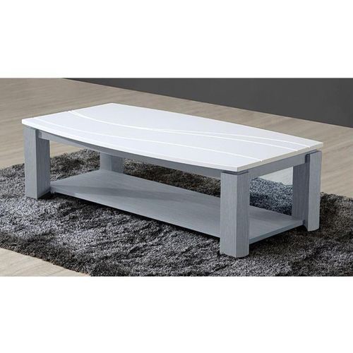 Table basse rectangulaire gris et blanc Oceanne - Photo n°3; ?>