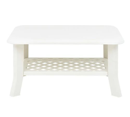 Table basse rectangulaire plastique blanc Manu - Photo n°2; ?>
