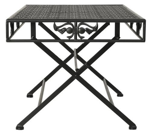Table basse rectangulaire pliante métal noir Rudy - Photo n°3; ?>