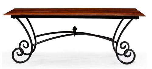 Table basse rectangulaire sesham foncé et pieds métal noir bouclés Remax - Photo n°2; ?>