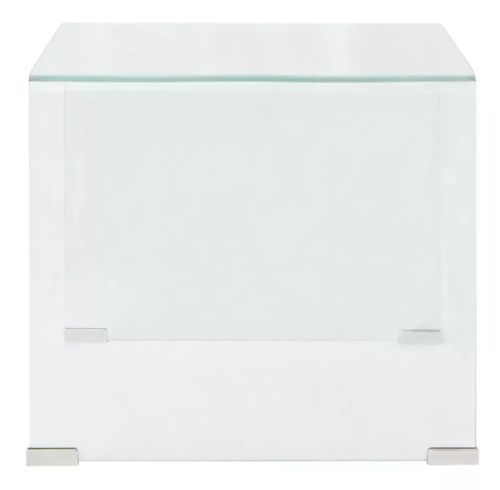 Table basse rectangulaire verre trempé transparent Niu 2 - Photo n°3; ?>