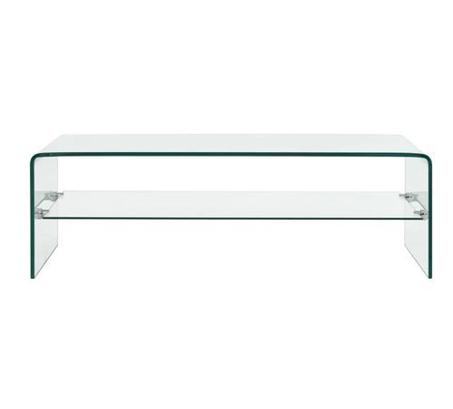 Table basse rectangulaire verre trempé transparent Niu 3 - Photo n°2; ?>