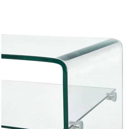 Table basse rectangulaire verre trempé transparent Niu 3 - Photo n°3; ?>