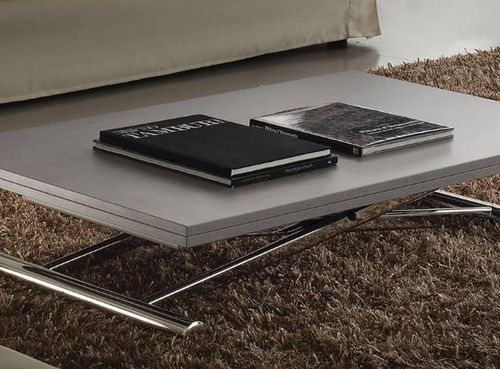 Table basse relevable bois gris ciment Soft 110x70/140 cm - Photo n°2; ?>