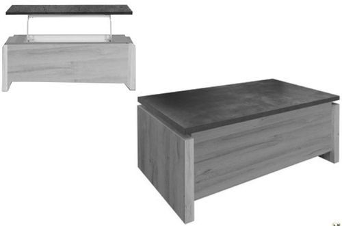 Table basse relevable chêne gris et et béton foncé Oscaro - Photo n°3; ?>