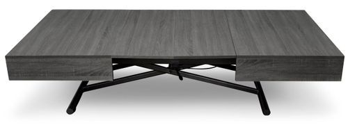 Table basse relevable et extensible bois gris vintage Sunda L 120/155/190 x H 40/75 x P 80 cm - Photo n°2; ?>