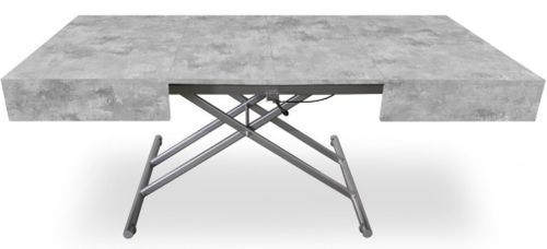 Table basse relevable et extensible effet béton Sunda L 120/155/190 x H 40/75 x P 80 cm - Photo n°2; ?>